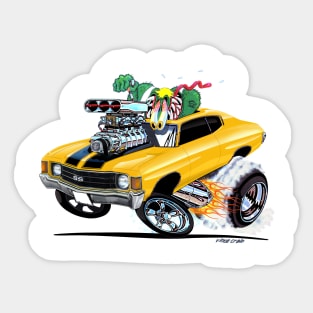 MONSTER MUSCLE 72 Chevelle YELLOW Sticker